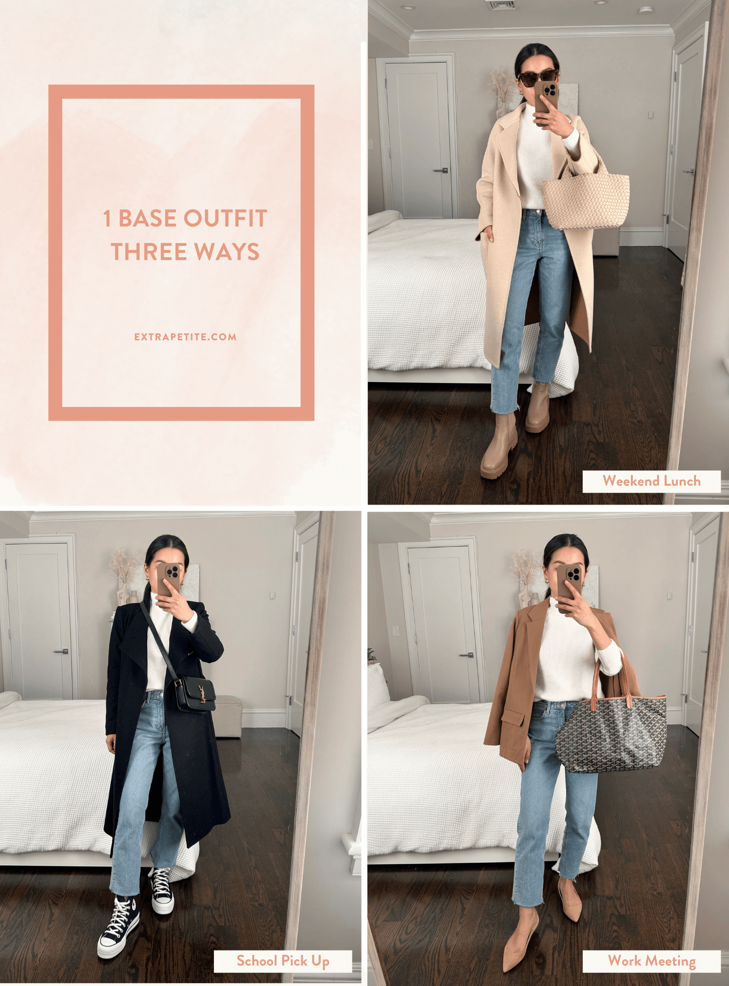 1 Base Outfit, 3 Ways (with flats!)