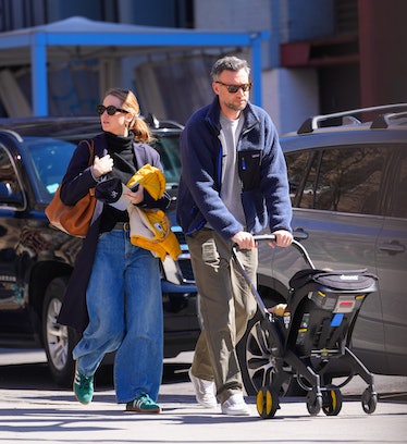 Jennifer Lawrence and Cooke Maroney are seen on March 26, 2023 in New York City. 