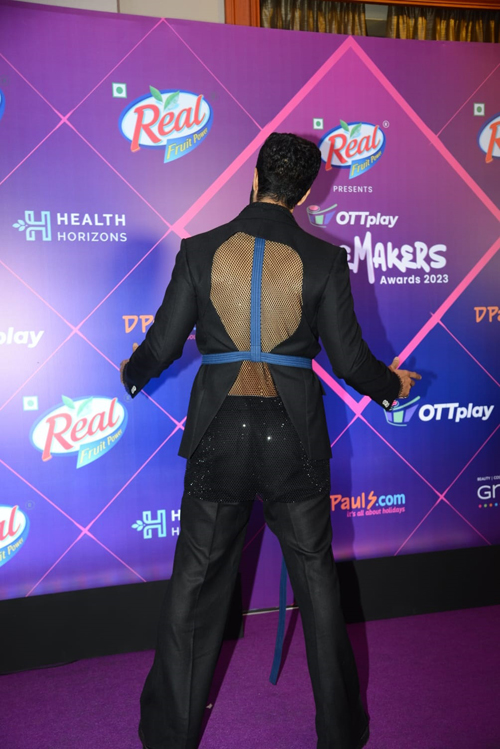 Bhuvan Arora in a backless black suit