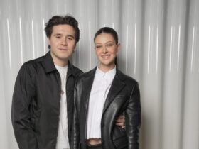 Brooklyn & Nicola Peltz Beckham Coordinate in Black for Miu Miu – WWD