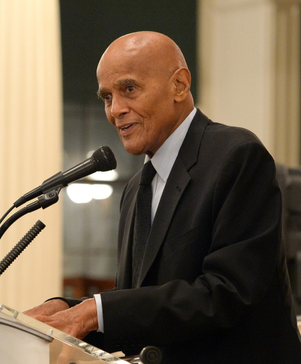 (110316 - Boston, MA) Harry Belafonte speaks about Justice and Equality: Inspiring Activism, at Faneuil Hall on Thursday, November 3, 2016. It was the K. George and Carolann S. Najarian Lecture on Human Rights, an endowed public program of the Armenian Heritage Foundation. Staff photo by Arthur Pollock