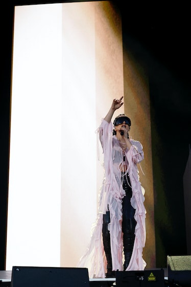 Rosalía performs at the Coachella Stage during the 2023 Coachella Valley Music and Arts Festival 