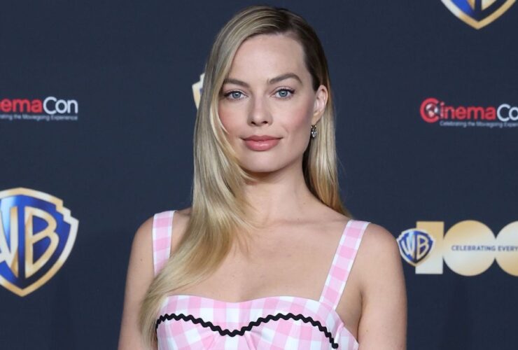 Margot Robbie Kicks Off the Barbie Press Tour in a Look That Could Have Been Plucked From Set