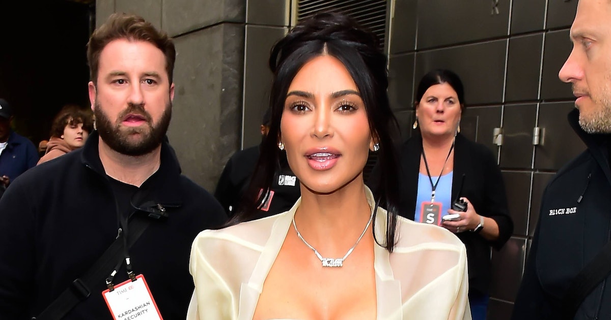 Kim Kardashian Brings the Sheer Trend to Suiting Territory