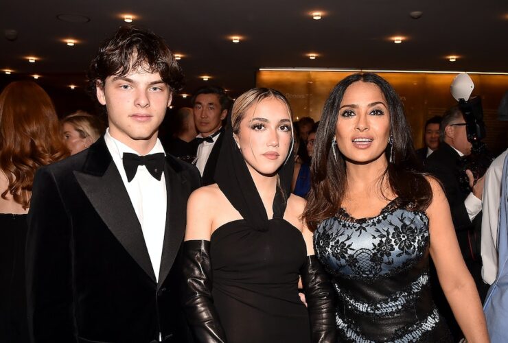 Linda Evangelista’s Son, Augustin, Makes a Red Carpet Appearance With Stepmom Salma Hayek