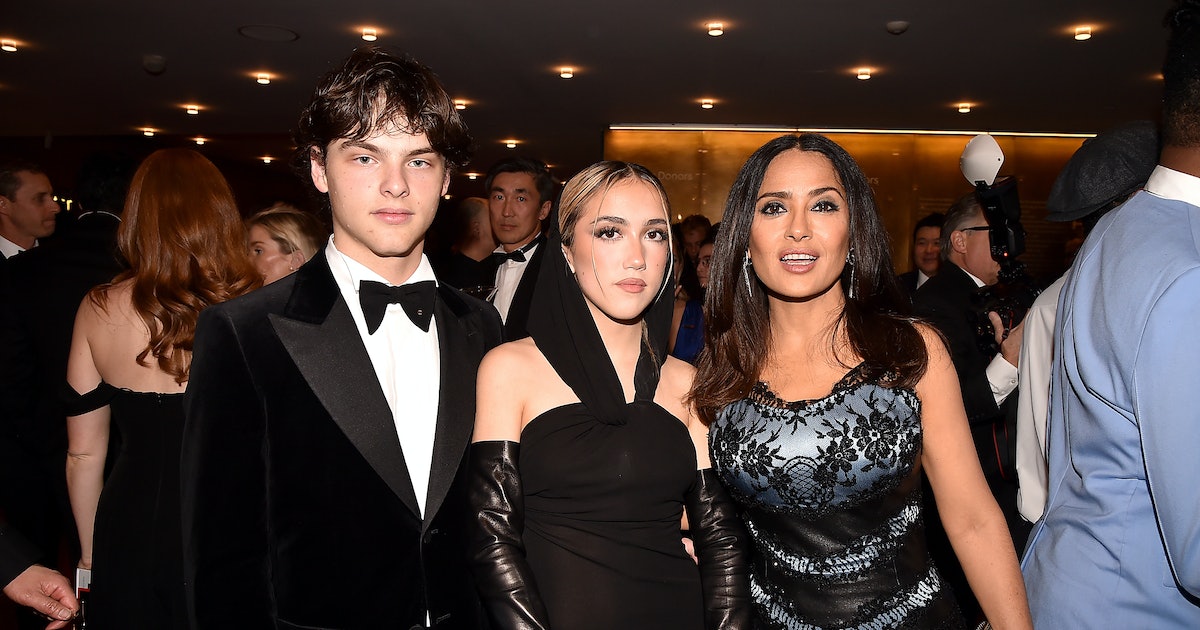 Linda Evangelista’s Son, Augustin, Makes a Red Carpet Appearance With Stepmom Salma Hayek