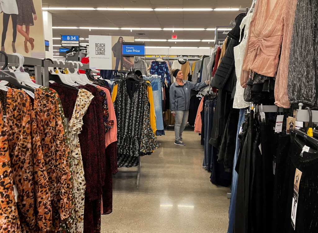 The women's clothing section at Walmart.