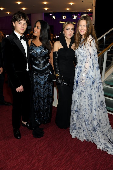 Augustin James Evangelista, Salma Hayek, Valentina Paloma Pinault and Drew Barrymore 