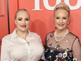 Meghan McCain Suits Up in Shirt-Paneled Dress at Time 100 Gala 2023 – Footwear News