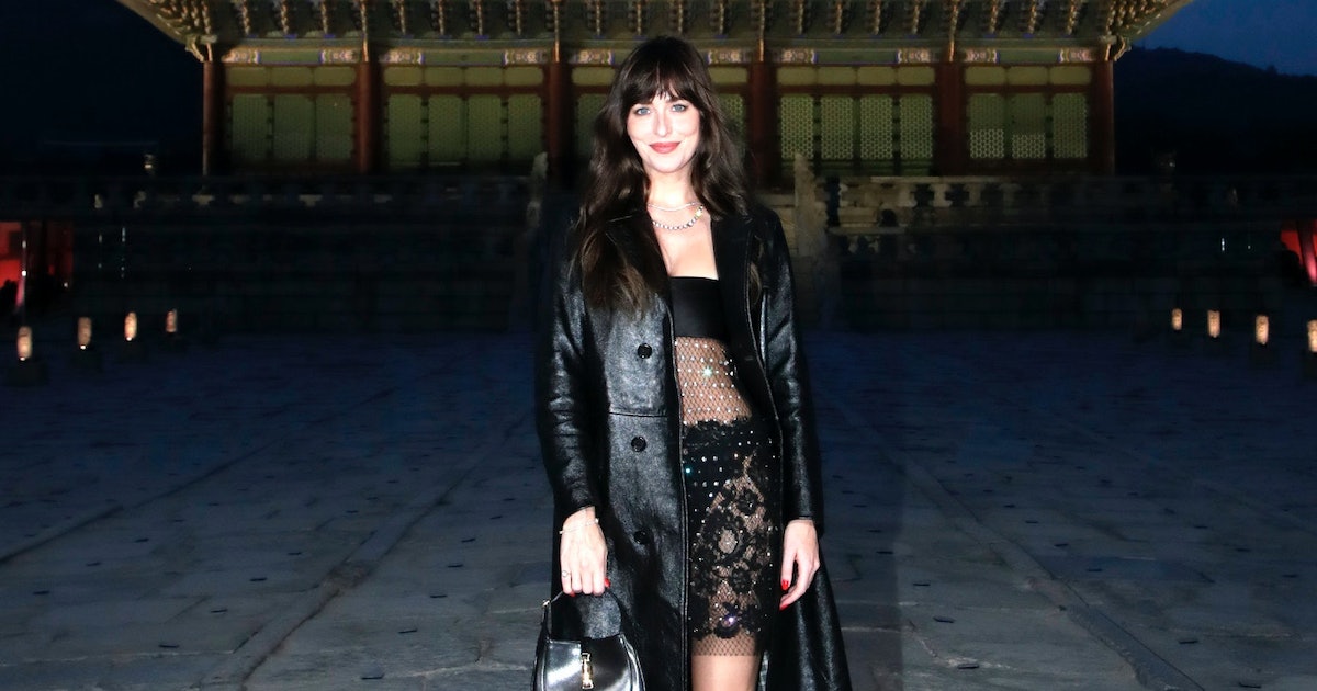 Dakota Johnson’s Latest Look Mixes Lingerie Dressing With Leather Outerwear