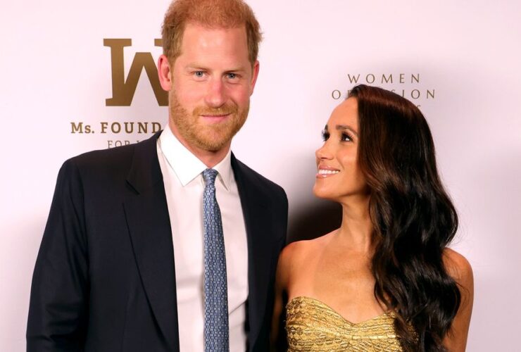 Meghan Markle Goes for Gold in a Metallic Dress at the 2023 Women of Vision Awards