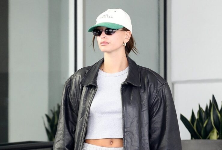 Hailey Bieber Goes All in on Leather for a Date Night in NYC