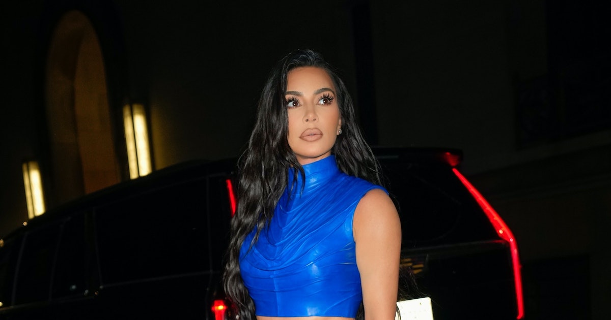 Kim Kardashian Goes All Blue In A Steamy Latex Set