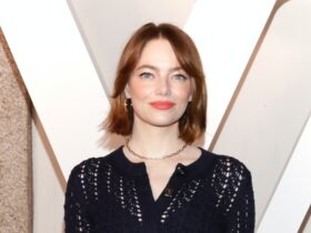 Emma Stone’s Matching Set Signals That Knitwear Is Back (in Pairs)