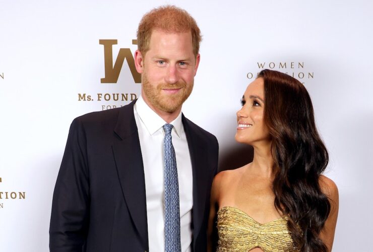 Meghan Markle Sparkles in Gold At Her First Public Appearance With Harry This Year