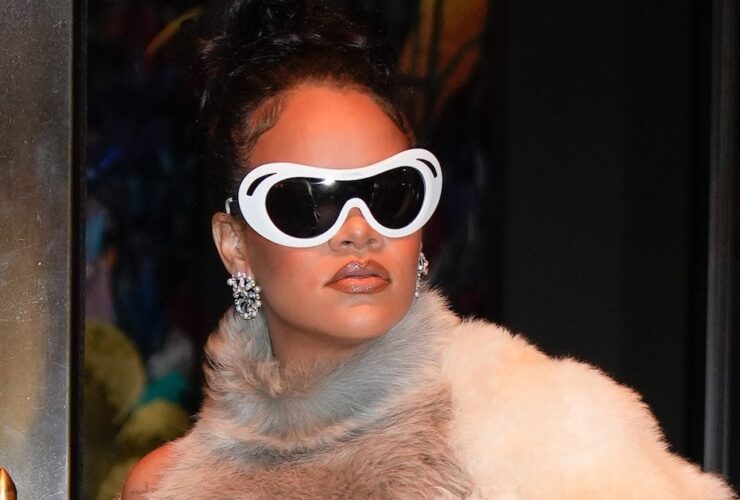 Rihanna Shows Off Baby Bump in Custom Loewe Look