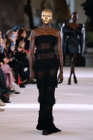 A model walks the runway during the Schiaparelli Haute Couture Spring Summer 2023 show