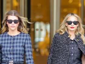 Sofia and Nicole Richie Coordinate in Statement Coats and Baggy Denim