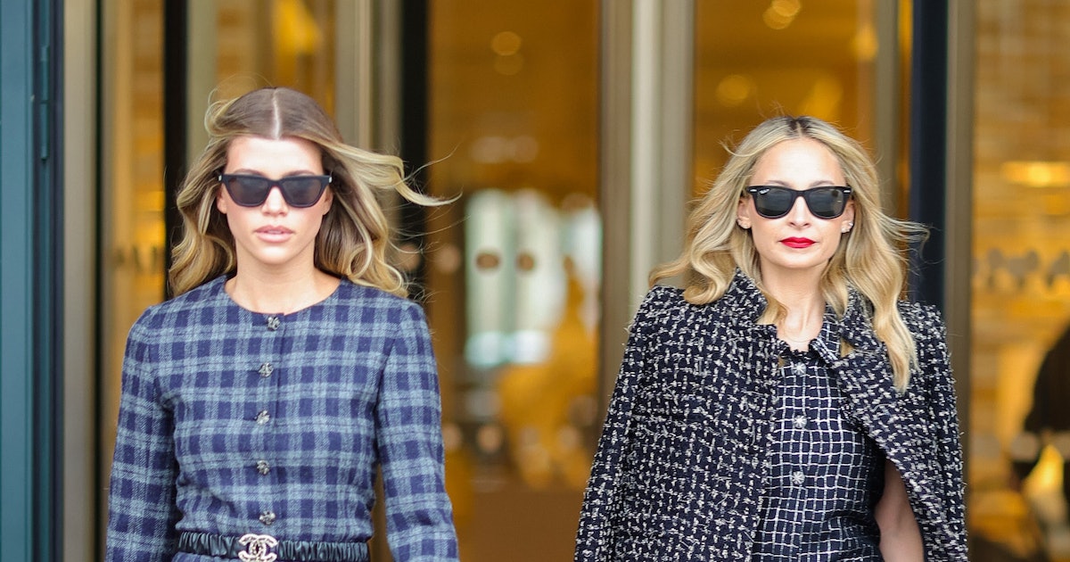 Sofia and Nicole Richie Coordinate in Statement Coats and Baggy Denim