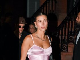 Hailey Bieber’s Pink Slip Dress Is Peak ’90s Lingerie Dressing