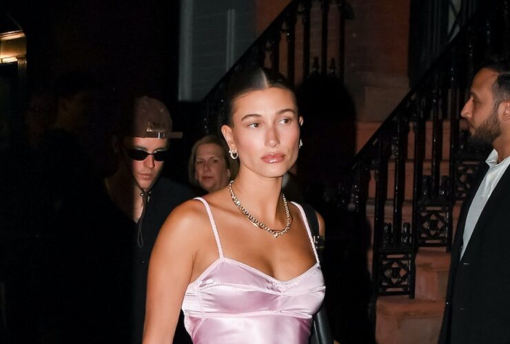 Hailey Bieber’s Pink Slip Dress Is Peak ’90s Lingerie Dressing