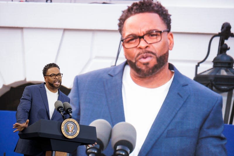 US rapper and actor Method Man speaks during a Juneteenth concert on the South Lawn of the White House on June 13, 2023 in Washington, D.C. Juneteenth celebrates the emancipation of enslaved African Americans on June 19th and was declared a federal holiday in 2021 by President Joe Biden.