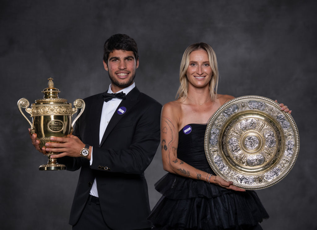 Alcaraz and Vondrousova Celebrate Wimbledon Titles at Dinner – WWD