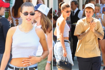 Hailey Bieber goes makeup-free in unedited photos for lunch with husband Justin