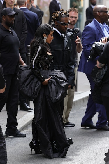 Cardi B and Offset attend the Balenciaga Haute Couture Fall/Winter 2023/2024 show.