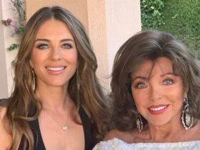 Elizabeth Hurley, 58 wows in fishnets in star-studded photo with Joan Collins, 90