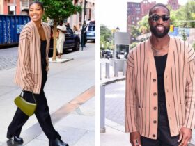 Gabrielle Union stole husband Dwyane Wade’s cardigan by a Black designer, and it’s on sale right now