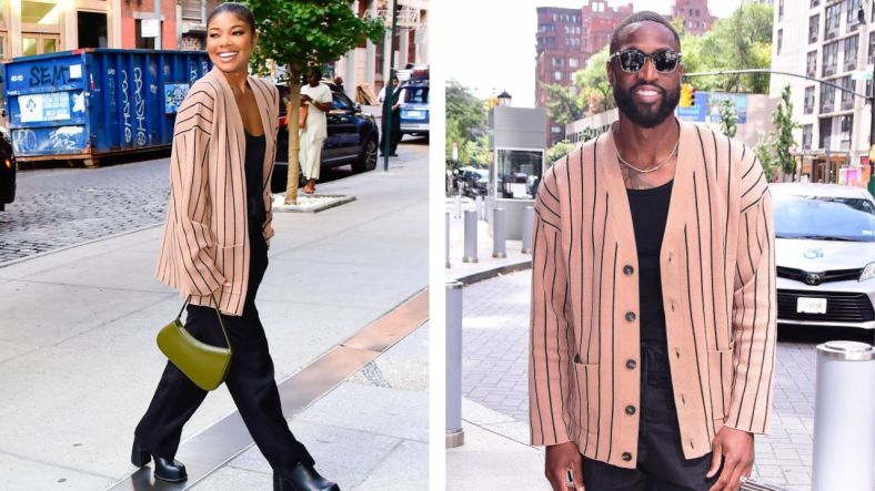 Gabrielle Union stole husband Dwyane Wade’s cardigan by a Black designer, and it’s on sale right now