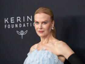 Nicole Kidman Pops in Blue Balenciaga Dress at Caring for Women Dinner – WWD