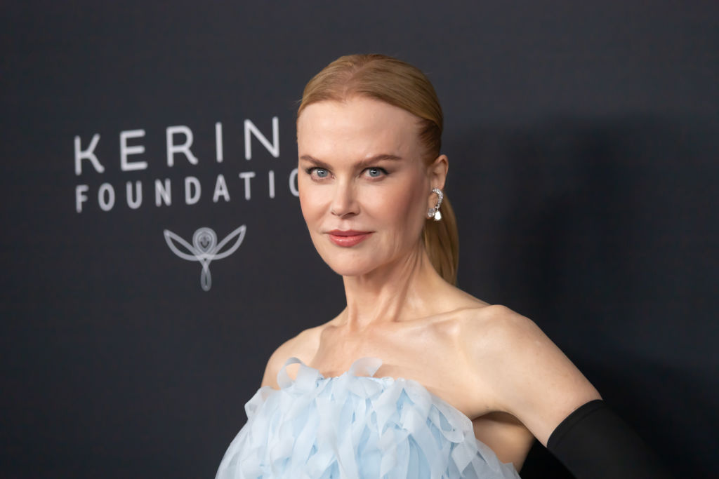 Nicole Kidman Pops in Blue Balenciaga Dress at Caring for Women Dinner – WWD