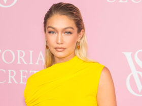 Gigi Hadid Wore a Yellow Ferragamo Dress to the Victoria’s Secret Event in NYC