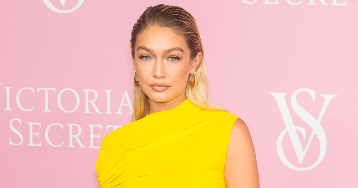 Gigi Hadid Wore a Yellow Ferragamo Dress to the Victoria’s Secret Event in NYC