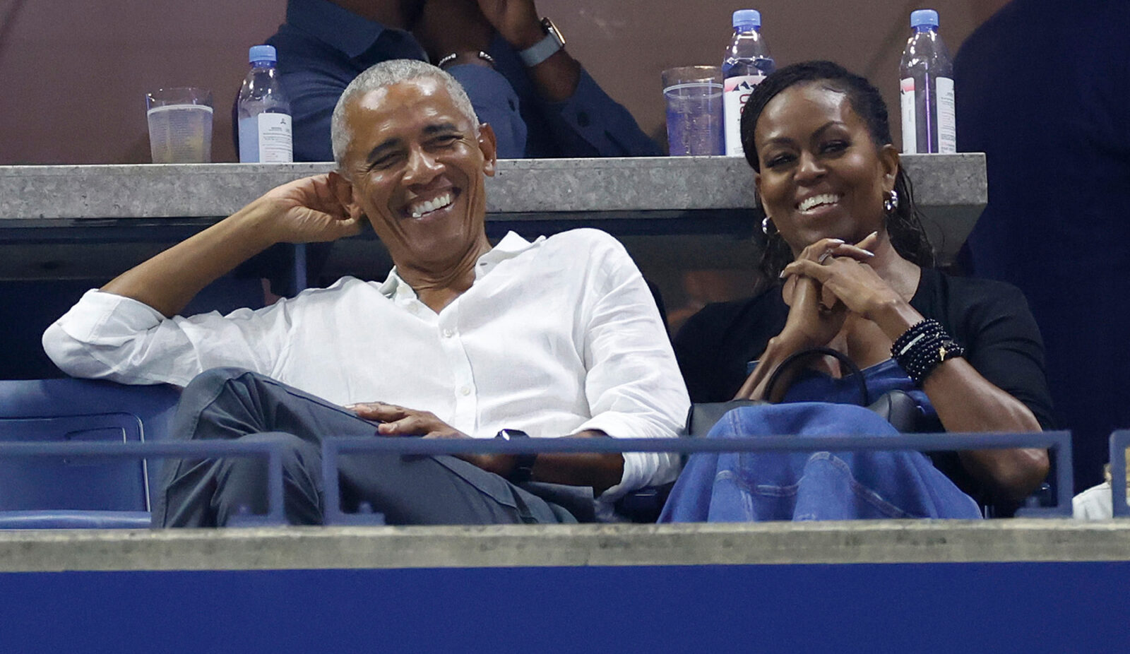 Michelle Obama Pops in Chloé Sandals at US Open 2023 With Barack Obama – Footwear News