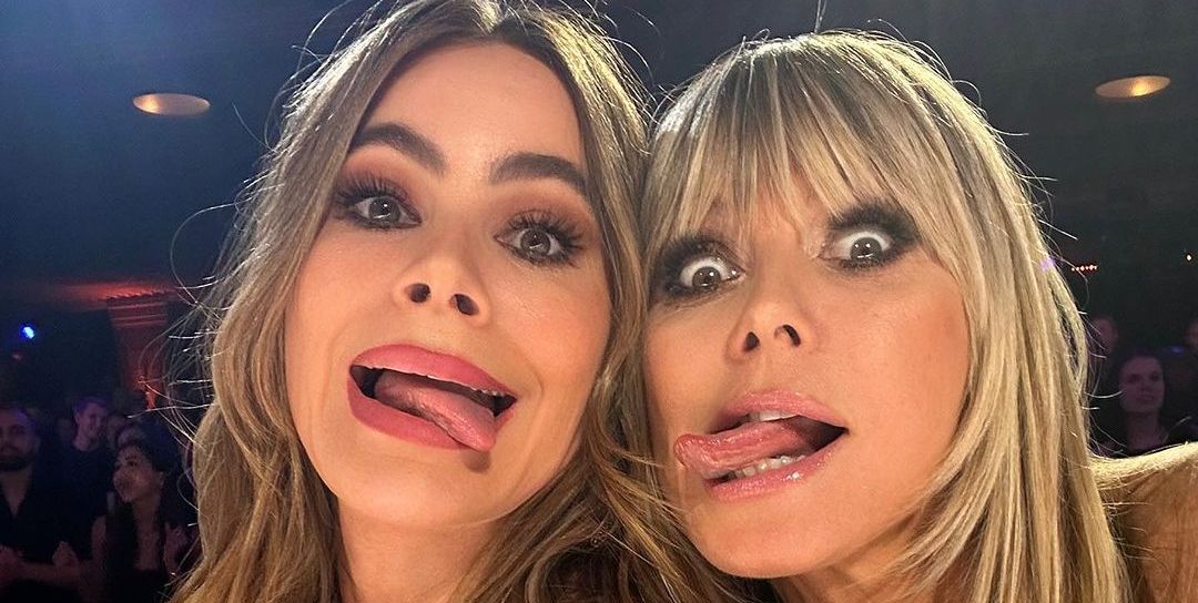 Heidi Klum and Sofia Vergara twin in stunning metallic looks