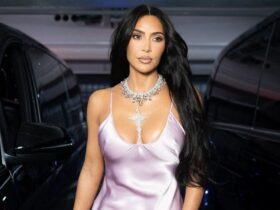 Kim Kardashian Is Pretty in a Pink Slipdress During Paris Fashion Week