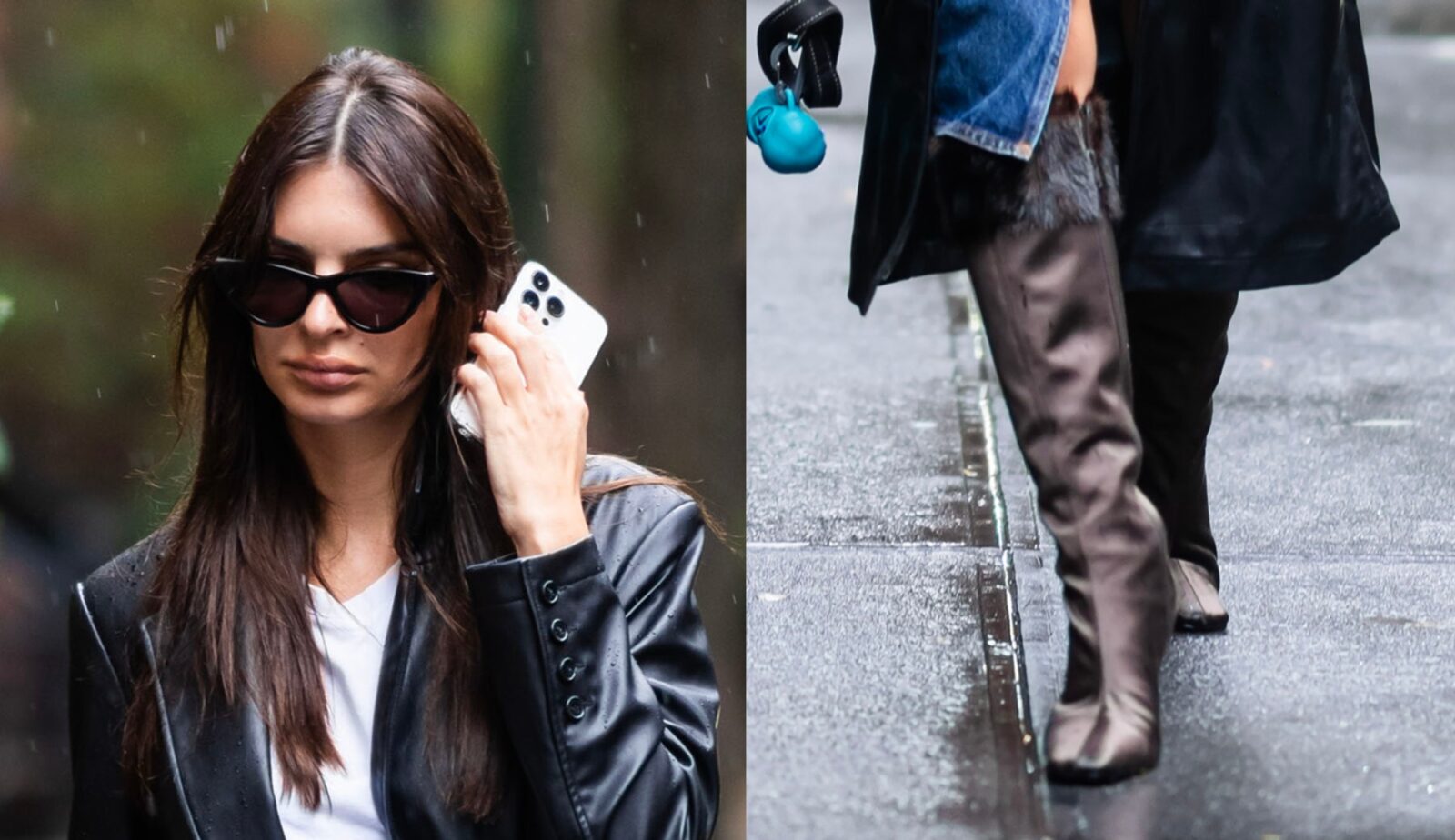 Emily Ratajkowski Takes Her Dog Colombo For A Walk In Brown Boots – Footwear News