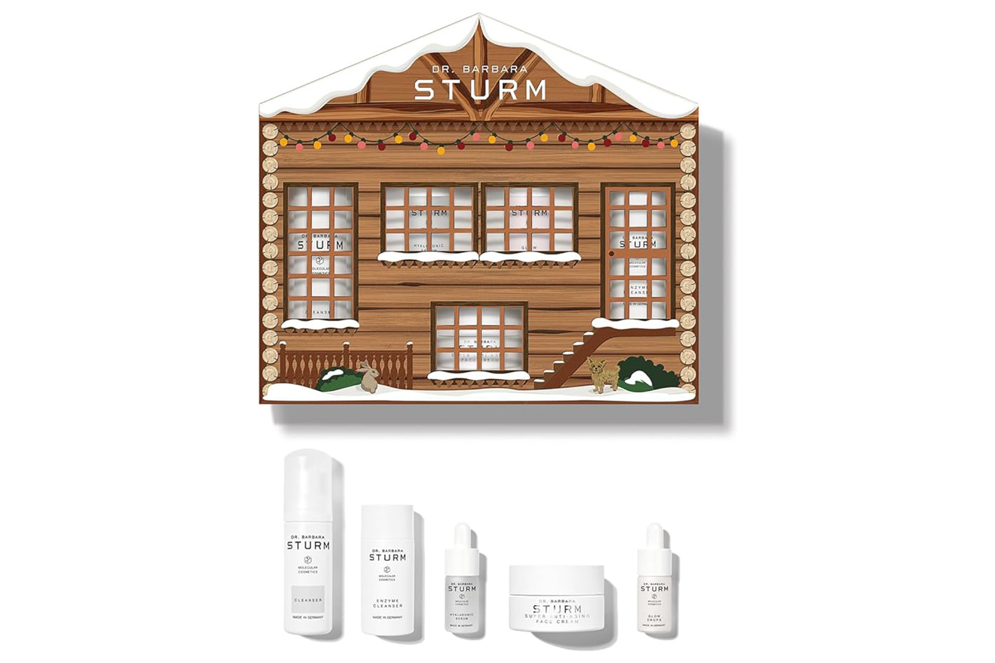 A house-shaped skincare set