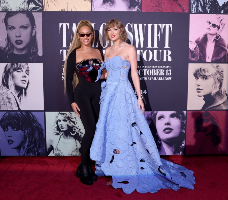 Beyoncé and Taylor Swift Had a Red Carpet Moment in Opposite Styles