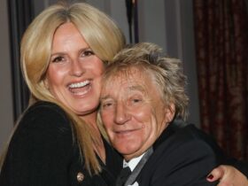 Penny Lancaster puts on a daring display as she supports husband Rod Stewart in heart-warming fashion