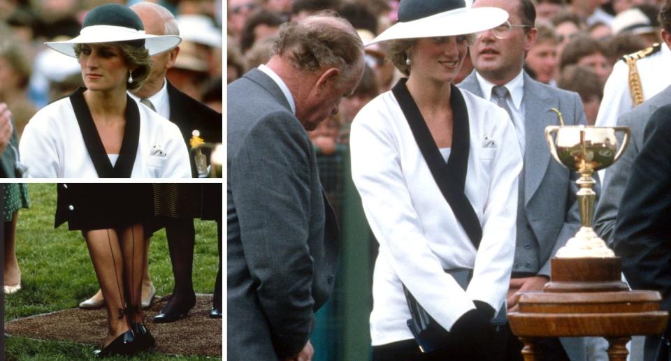 Princess Diana at the Melbourne Cup in 1984