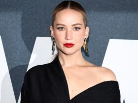 Jennifer Lawrence steals the show in a black off-the-shoulder dress at New York event