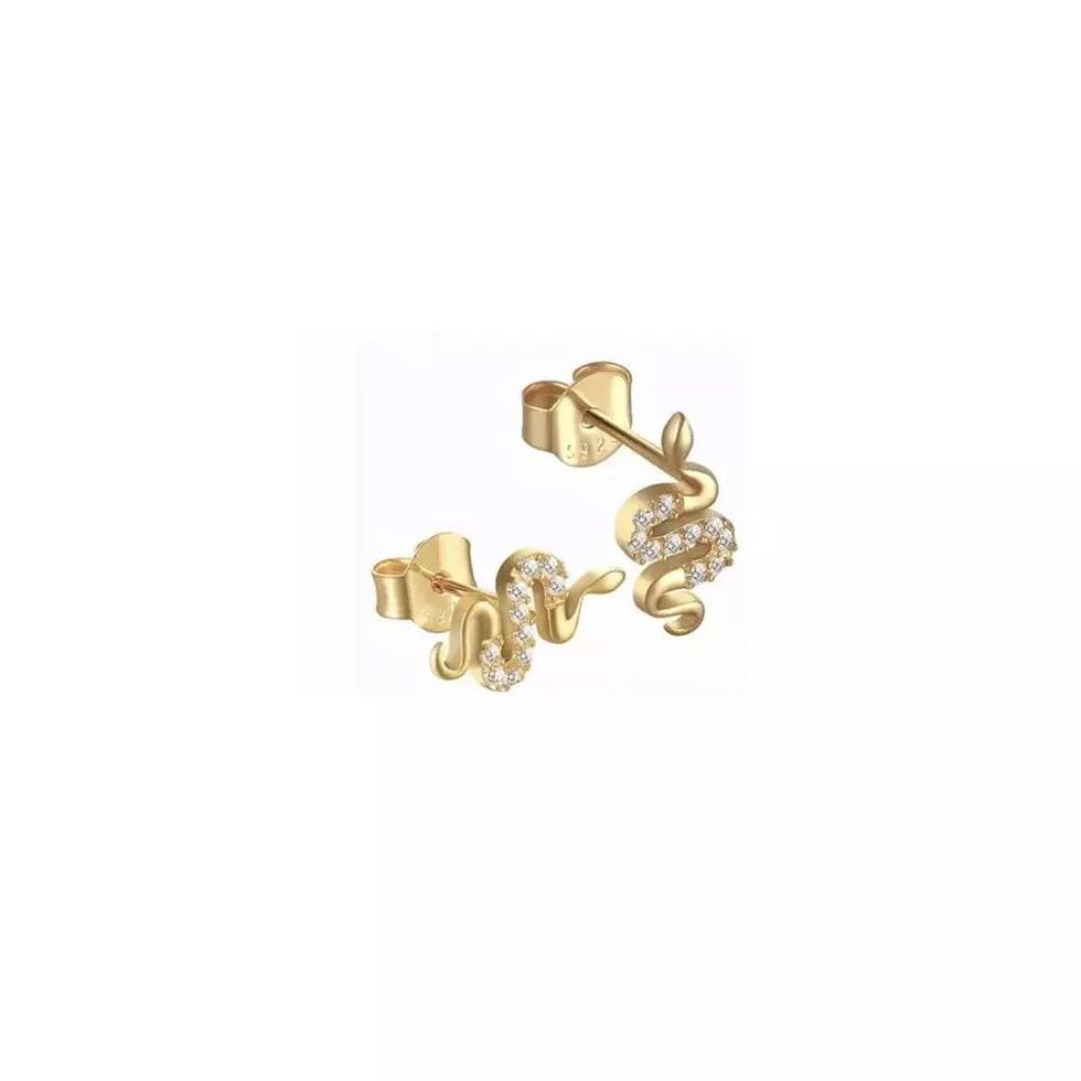 Mini Vermeil Snake Studs