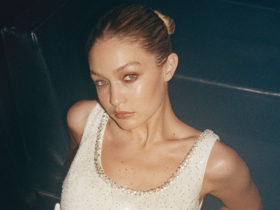 Gigi Hadid is party-ready in black bodysuit with two *huge* cut-outs