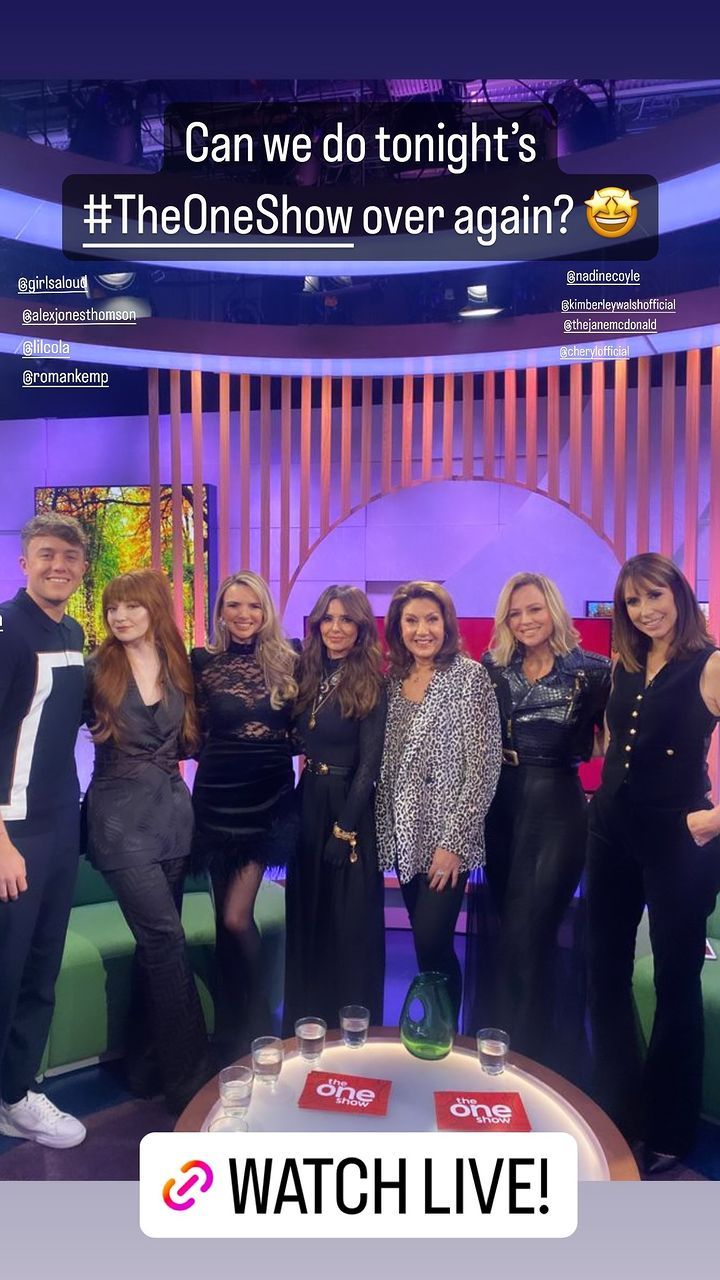 Girls Aloud with Alex Jones, Roman Kemp and singer Jane McDonald