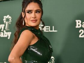 Salma Hayek, 57, is a goddess in slinky green gown at star-studded gala