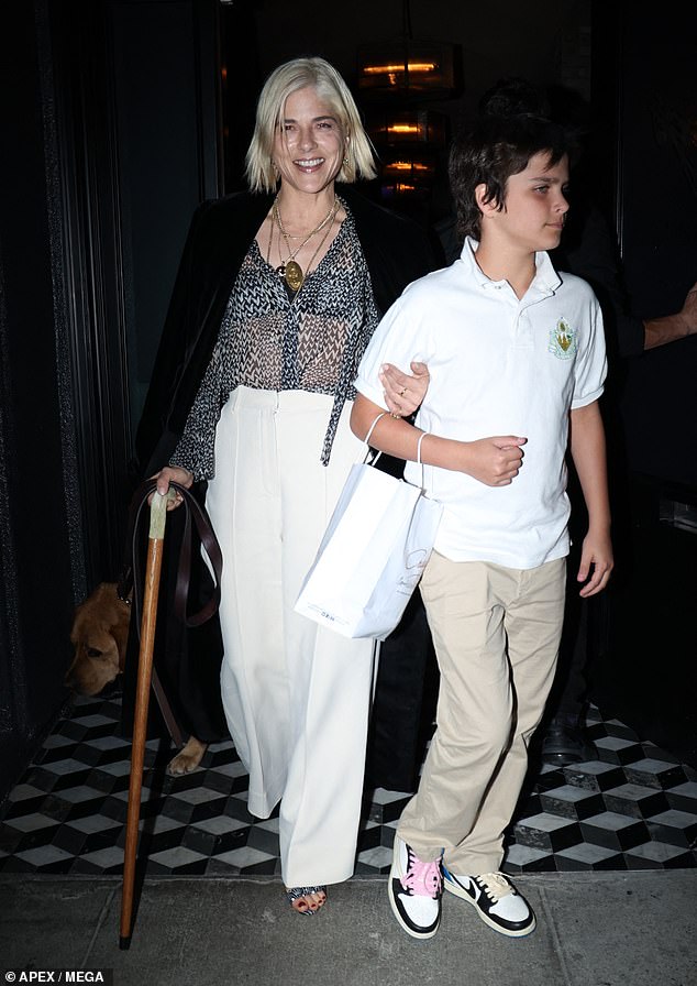 Selma Blair beams while grabbing dinner with her son Arthur, 12, at Craig’s in LA… after giving a positive health update on her MS battle